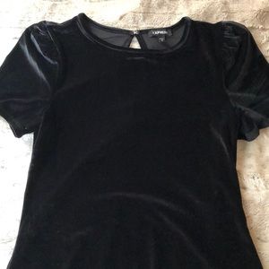 Express velvet puff sleeve top.